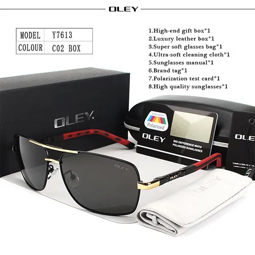 Oley Brand Y7613 Polarized Sunglasses Men Driving Uv400