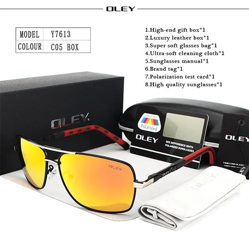 Oley Brand Y7613 Polarized Sunglasses Men Driving Uv400