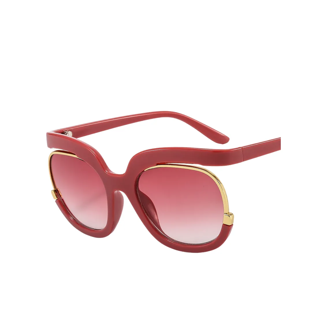 Pre Order:  Retro Round Color Contrast Sunglasses