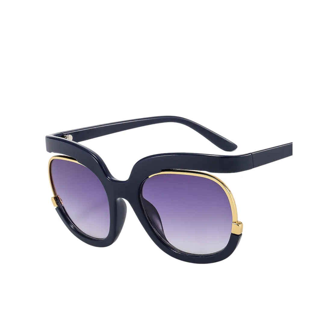 Pre Order:  Retro Round Color Contrast Sunglasses