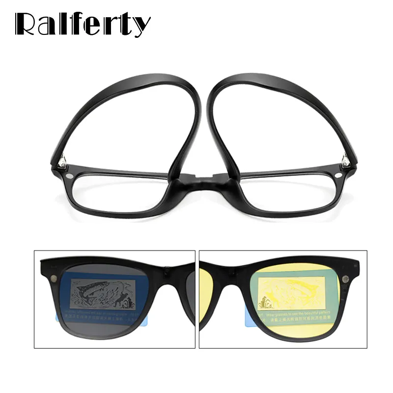 Ralferty Multi-Function Magnetic Polarized Clip On Sunglasses Unisex