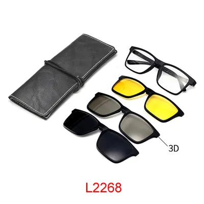 Ralferty Multi-Function Magnetic Polarized Clip On Sunglasses Unisex