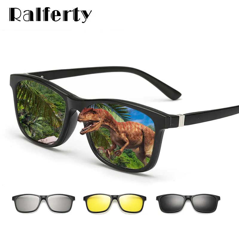 Ralferty Multi-Function Magnetic Polarized Clip On Sunglasses Unisex