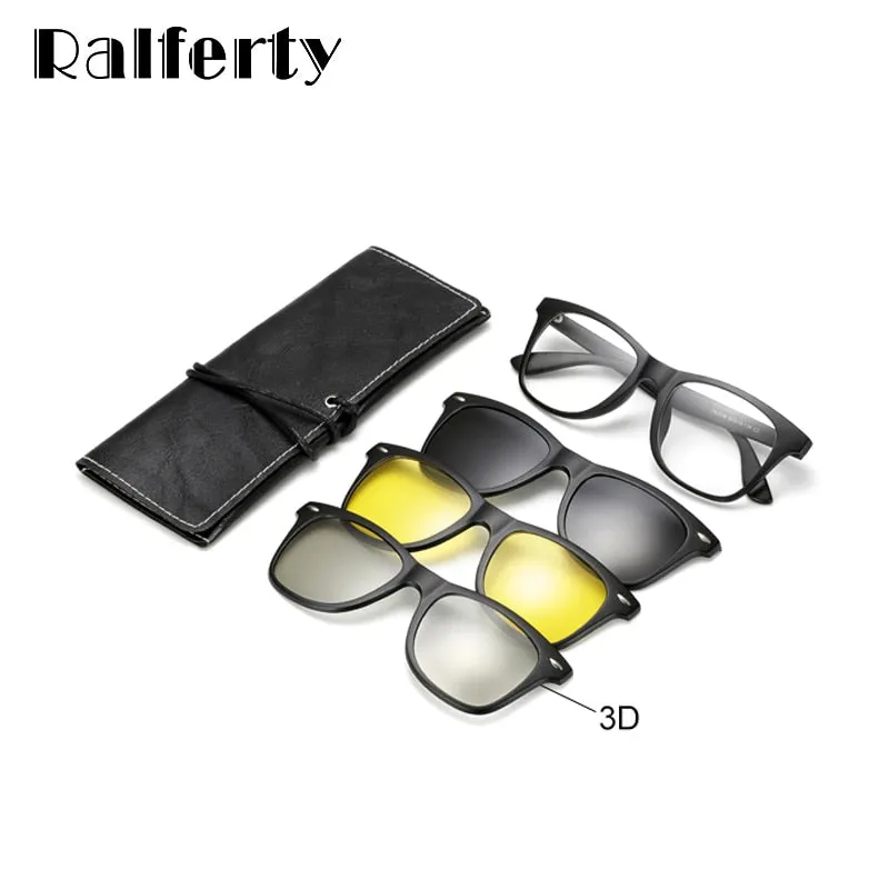 Ralferty Multi-Function Magnetic Polarized Clip On Sunglasses Unisex