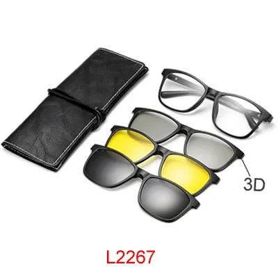 Ralferty Multi-Function Magnetic Polarized Clip On Sunglasses Unisex