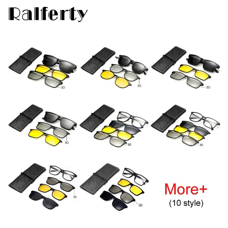 Ralferty Multi-Function Magnetic Polarized Clip On Sunglasses Unisex