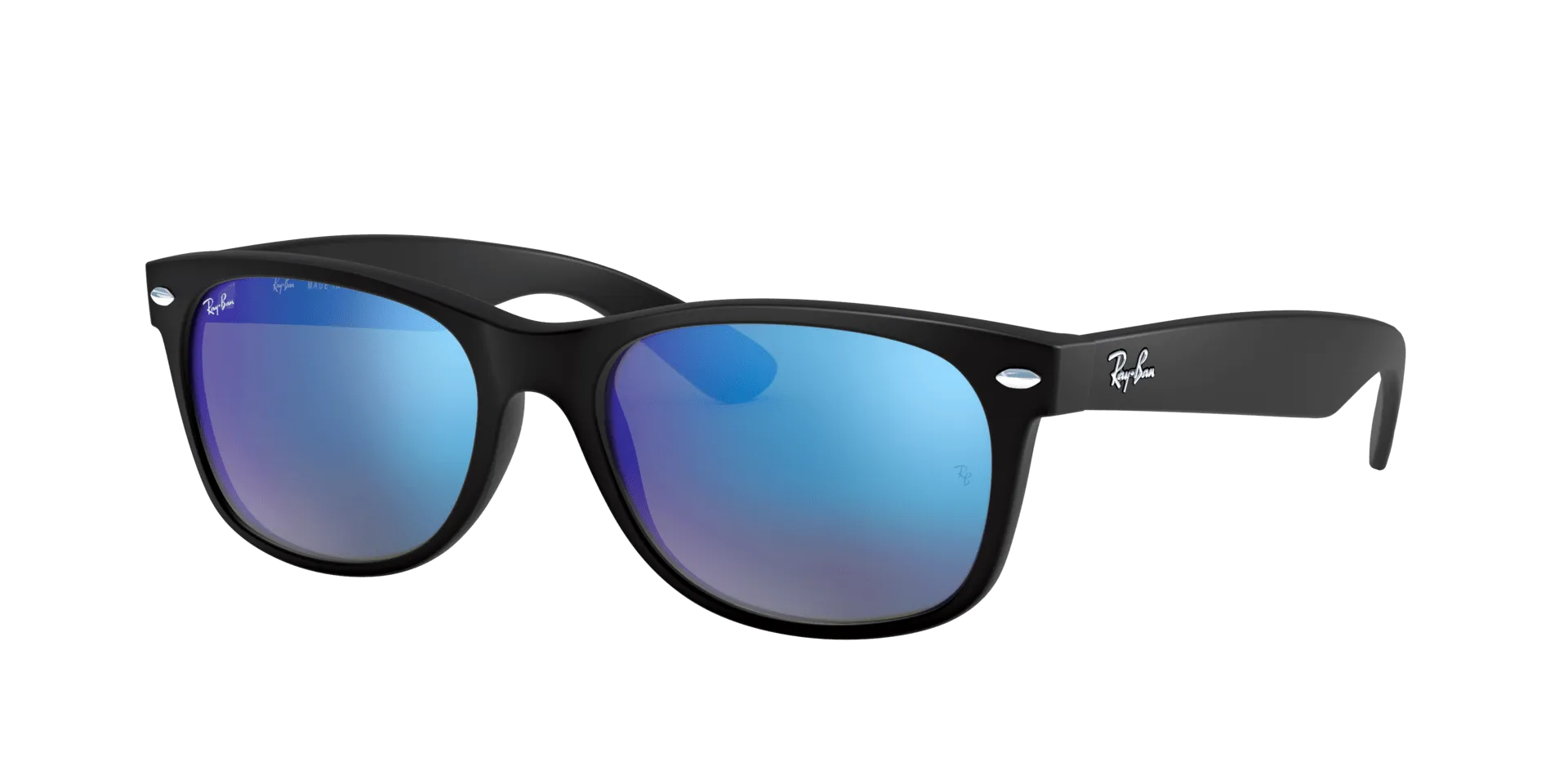 RAY BAN NEW WAYFARER RUBBER BLACK | BLUE MIRROR