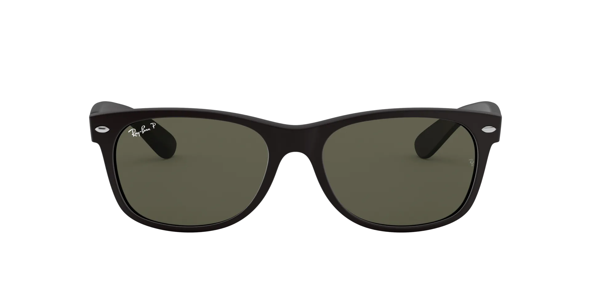 RAY BAN NEW WAYFARER RUBBER BLACK | GREEN CLASSIC G-15 POLARIZED