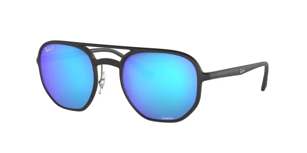 Ray-Ban RB4321 Chromance Polarized Sunglasses - Matte Black/Blue Mirror