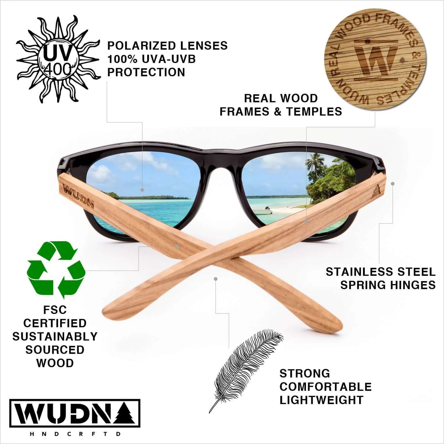 Real Ebony Wood Wanderer Sunglasses by WUDN