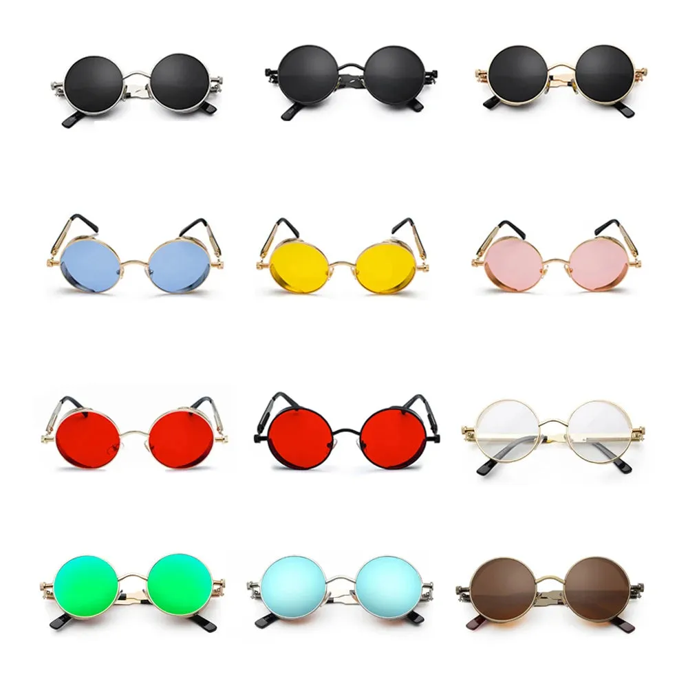 RED LENS SUNGLASSES WITH BLACK FRAMES