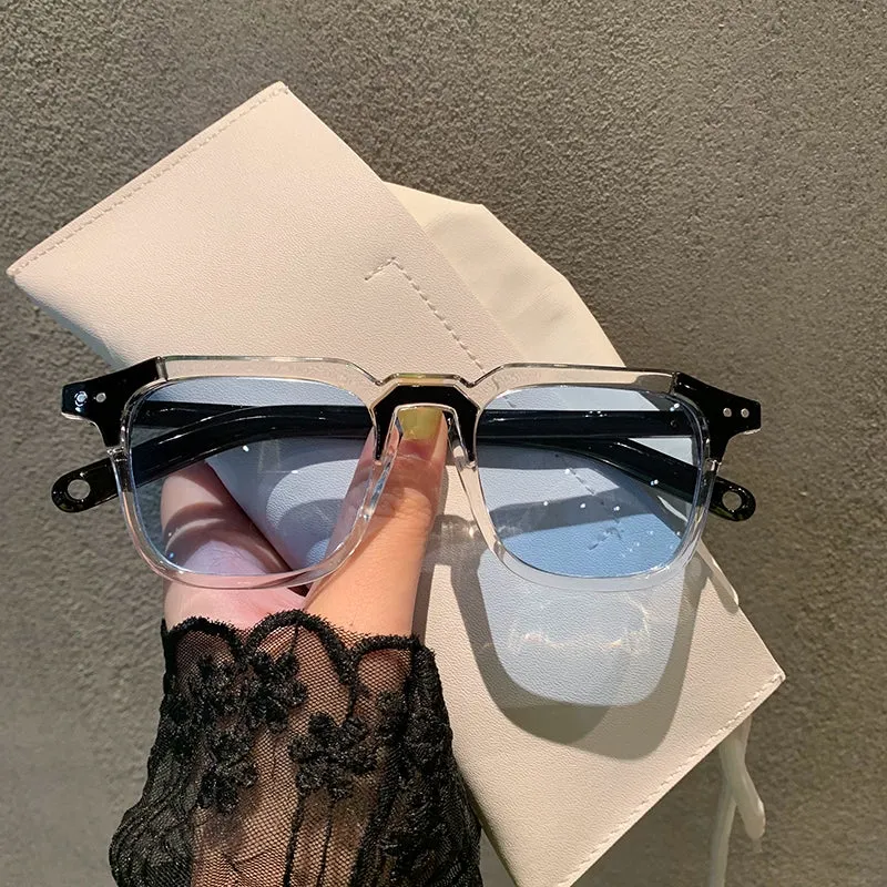 Retro Korean Type New Arrival Sun Shade Small Square Box Sunglasses for Women Trendy Stylish Men Couple round Face Internet Celebrity Fashionable Sunglasses