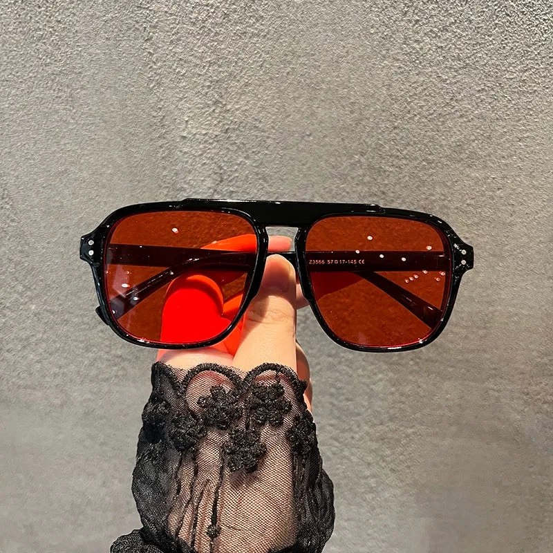 Retro Korean Type New Arrival Sun Shade Small Square Box Sunglasses for Women Trendy Stylish Men Couple round Face Internet Celebrity Fashionable Sunglasses