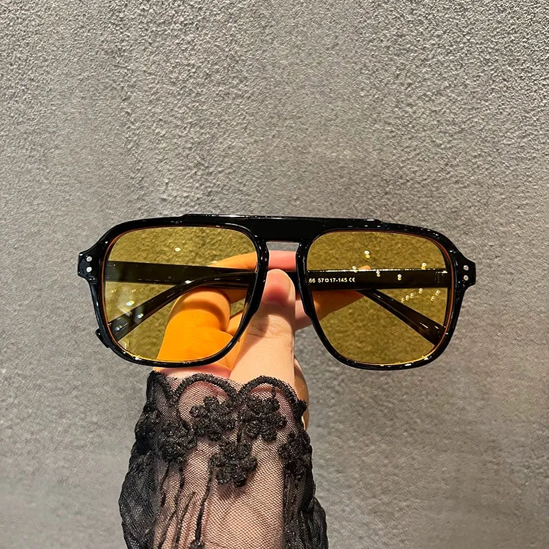 Retro Korean Type New Arrival Sun Shade Small Square Box Sunglasses for Women Trendy Stylish Men Couple round Face Internet Celebrity Fashionable Sunglasses