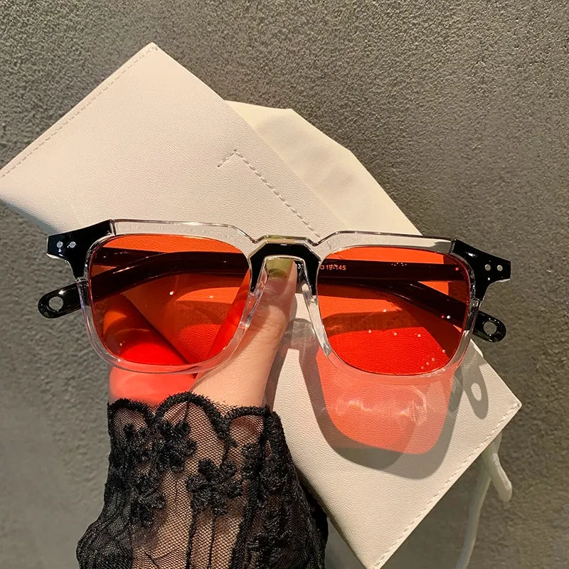 Retro Korean Type New Arrival Sun Shade Small Square Box Sunglasses for Women Trendy Stylish Men Couple round Face Internet Celebrity Fashionable Sunglasses