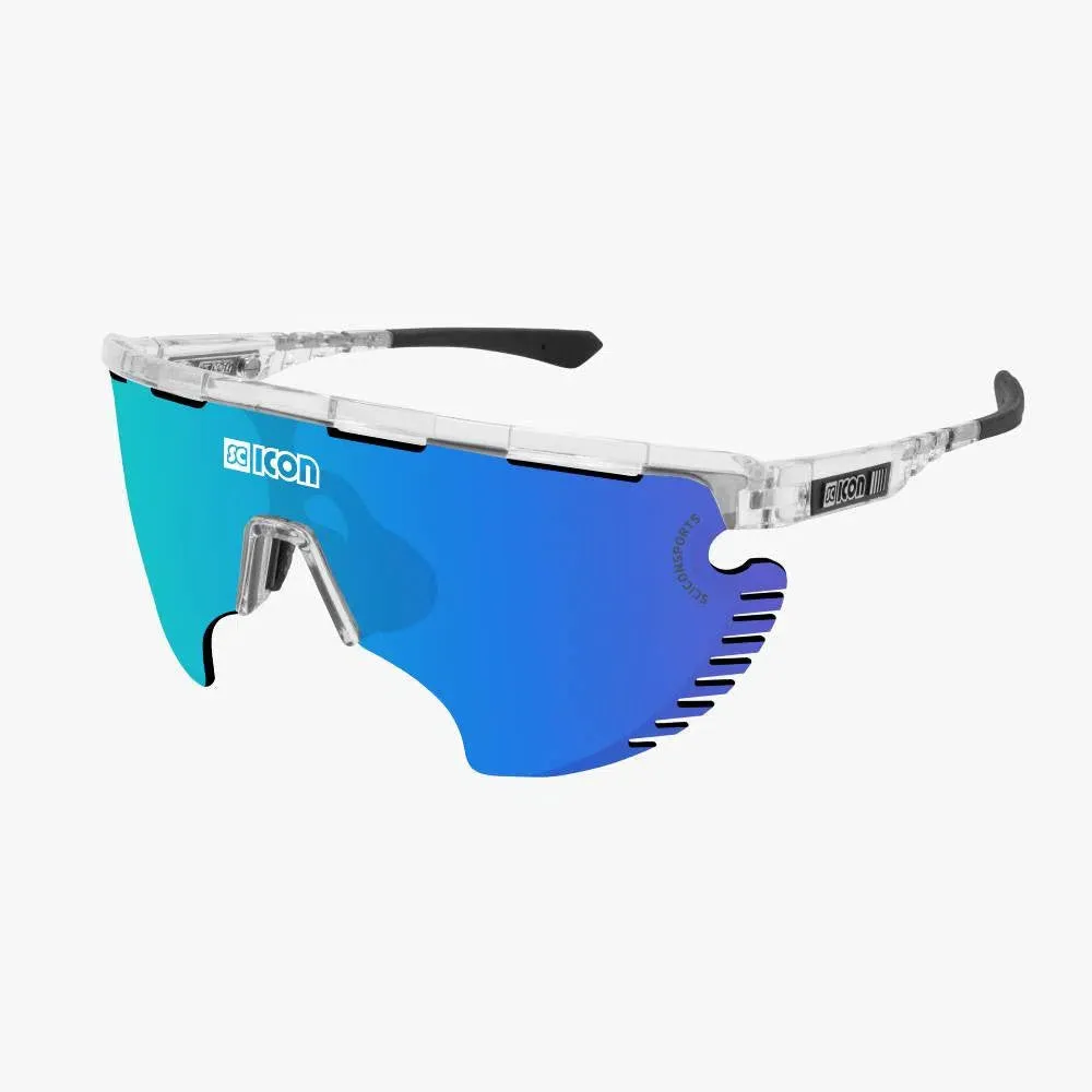 SCICON AEROWING LAMON CRYSTAL GLOSS Sunglasses - MULTIMIRROR BLUE LENSES