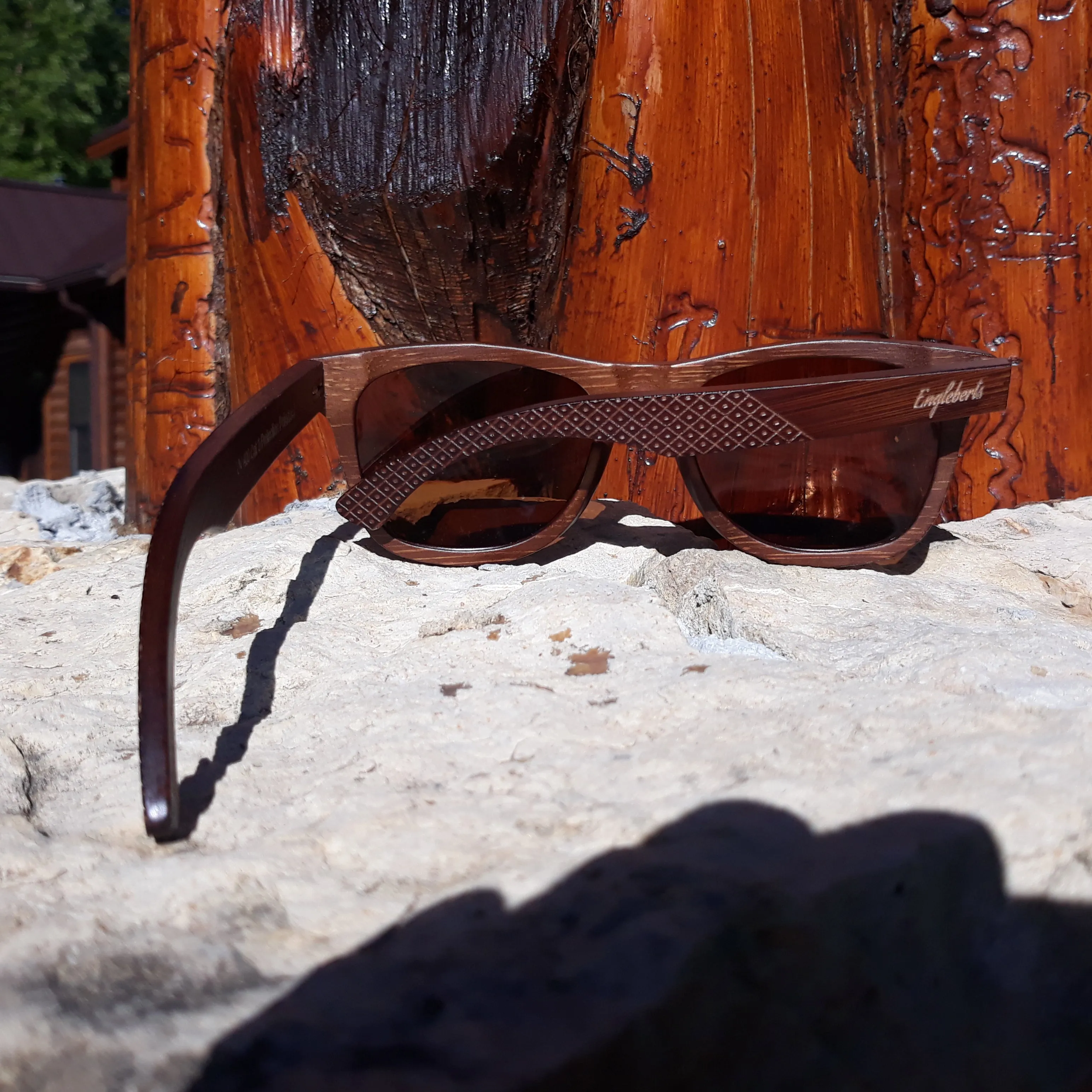 Sienna Wooden Sunglasses with Tea Polarized Lenses