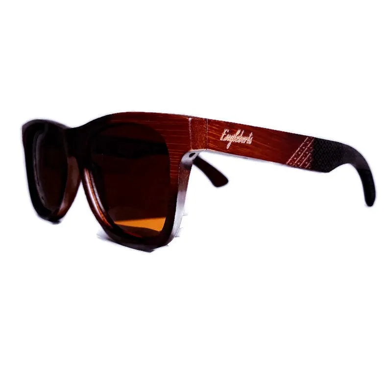 Sienna Wooden Sunglasses with Tea Polarized Lenses