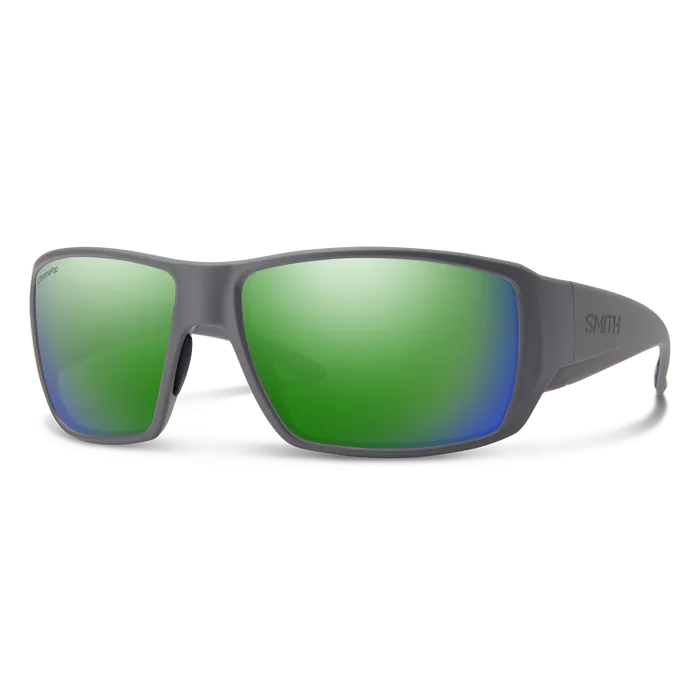 Smith Guide's Choice S Matte Cement Frame - ChromaPop Polarized Green Mirror Lens - Polarized Sunglasses