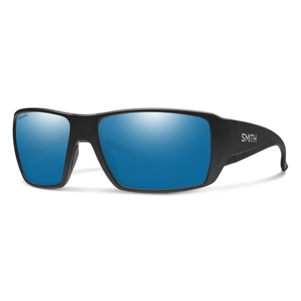 Smith Guide's Choice XL Matte Black Frame - ChromaPop Glass Polarized Blue Mirror Lens - Polarized Sunglasses