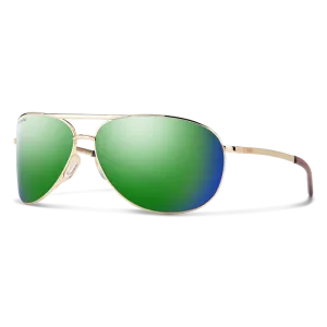 Smith Serpico 2 Gold Frame - ChromaPop Polarized Green Mirror Lens - Polarized Sunglasses