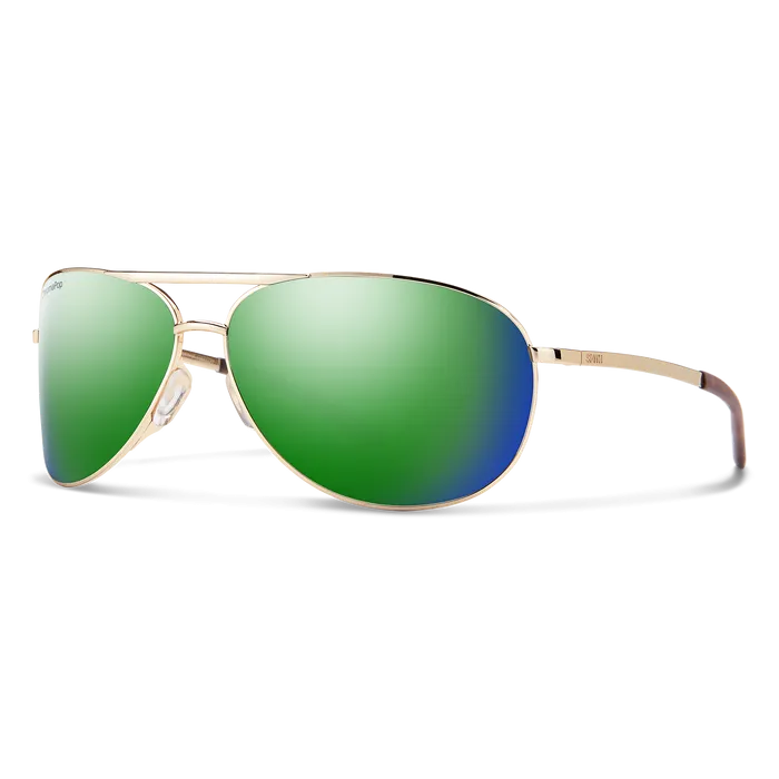 Smith Serpico 2 Gold Frame - ChromaPop Polarized Green Mirror Lens - Polarized Sunglasses