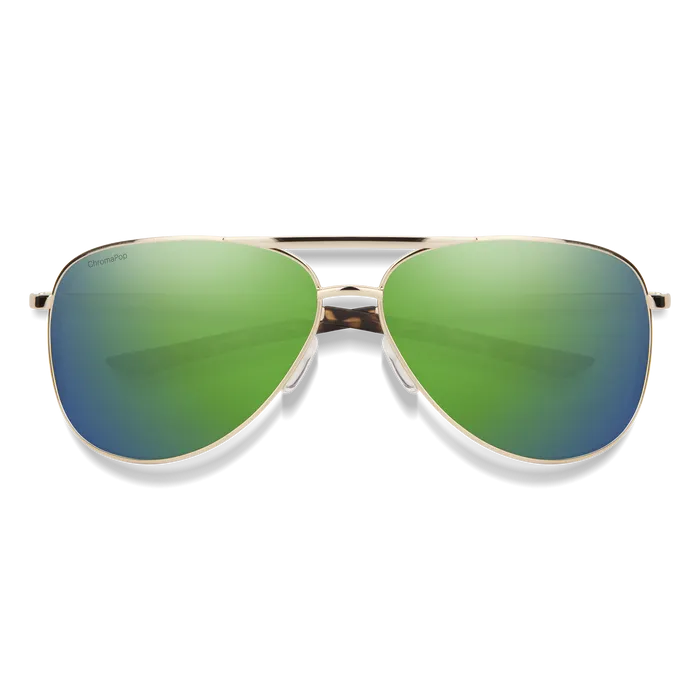 Smith Serpico 2 Gold Frame - ChromaPop Polarized Green Mirror Lens - Polarized Sunglasses