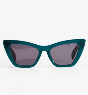 Solar Queen Bio-Acetate Sunglasses - Milky Emerald with Smoke Lens