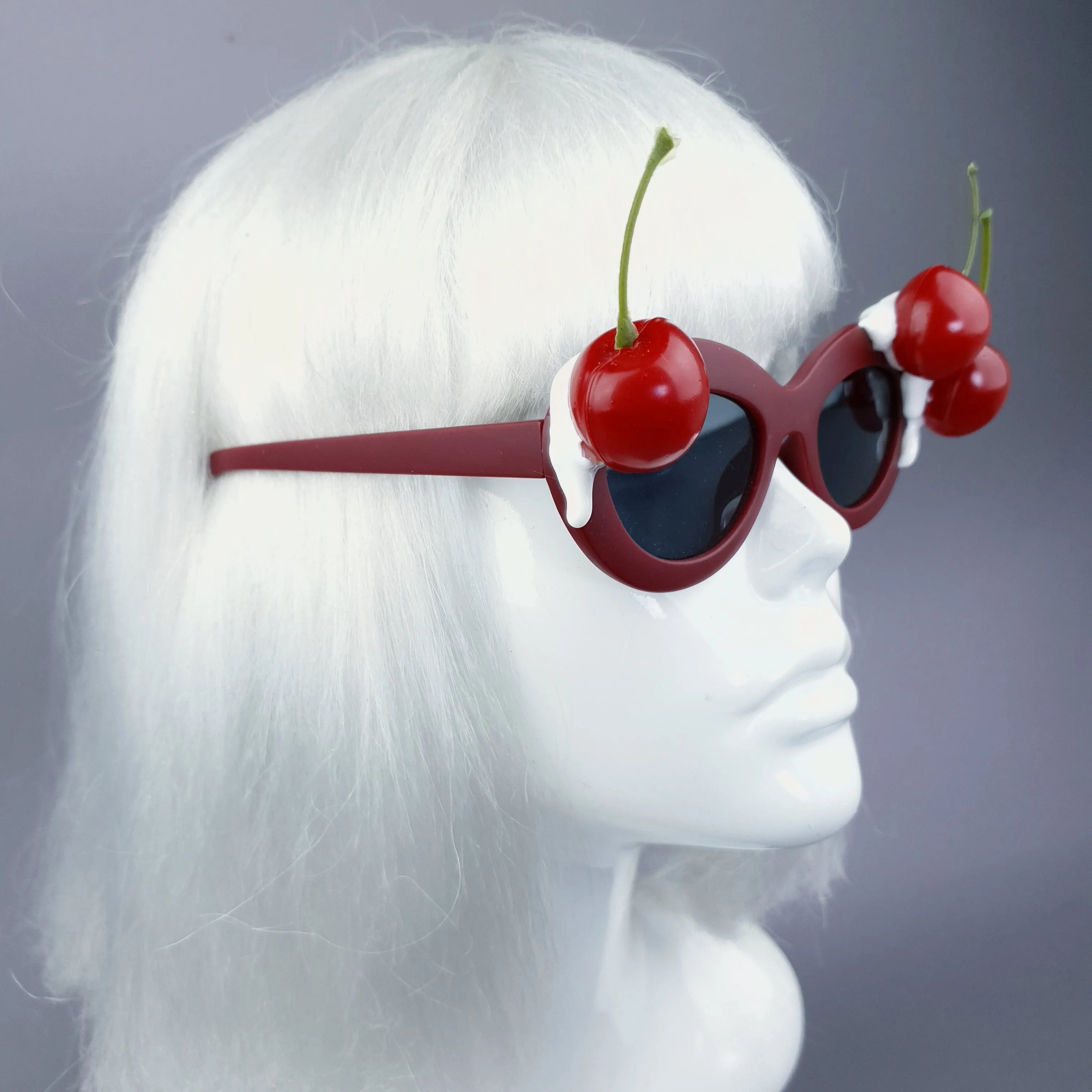 SPECIAL OFFER: "Dulcedo" Cherry White Frosting Red Catseye Sunglasses