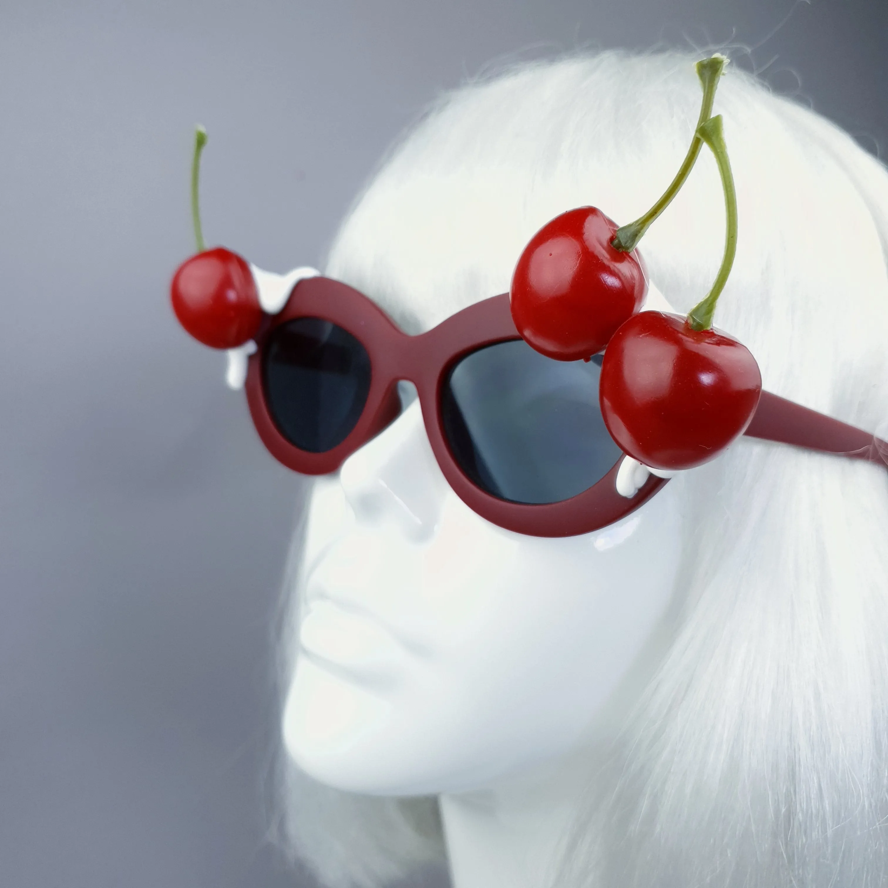 SPECIAL OFFER: "Dulcedo" Cherry White Frosting Red Catseye Sunglasses