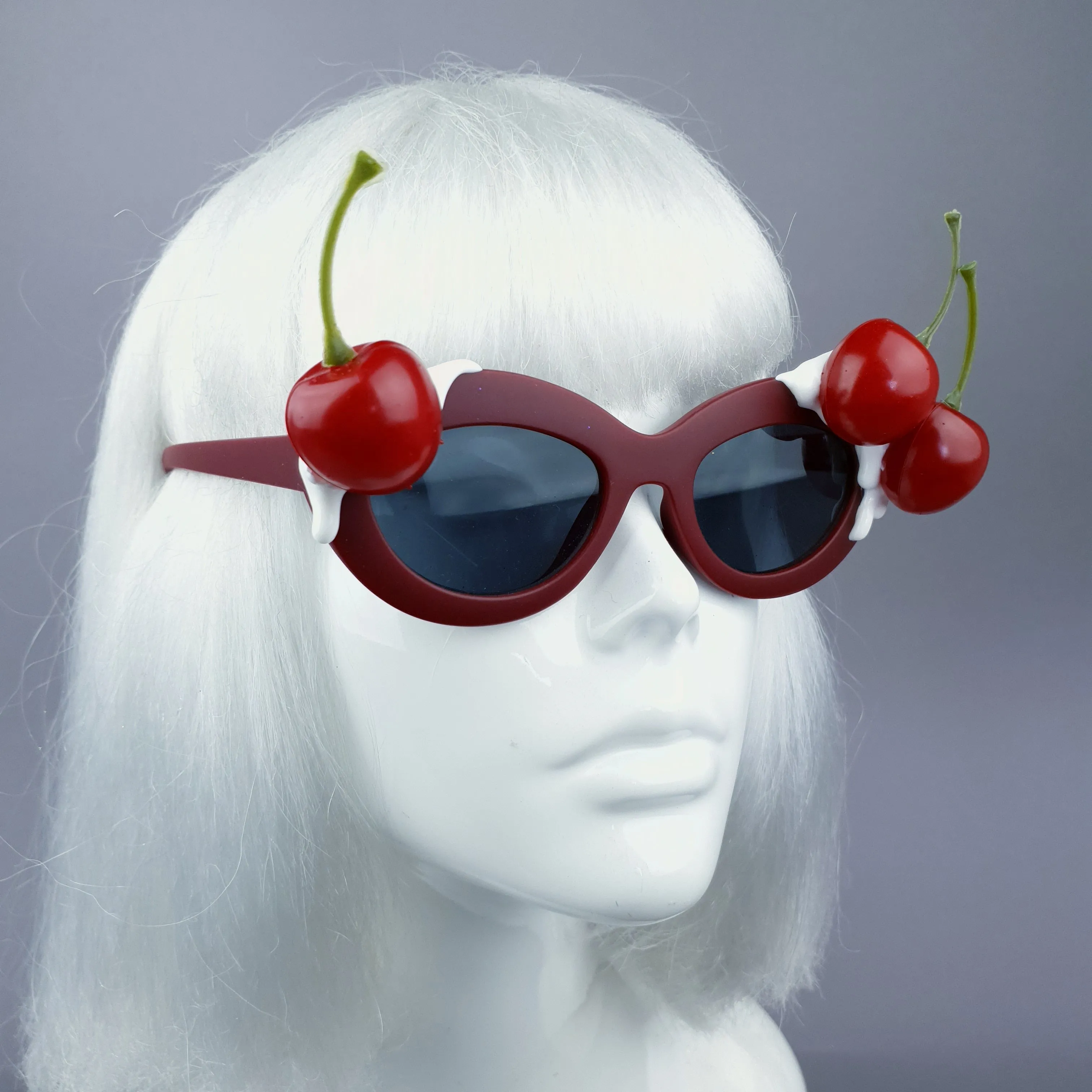 SPECIAL OFFER: "Dulcedo" Cherry White Frosting Red Catseye Sunglasses