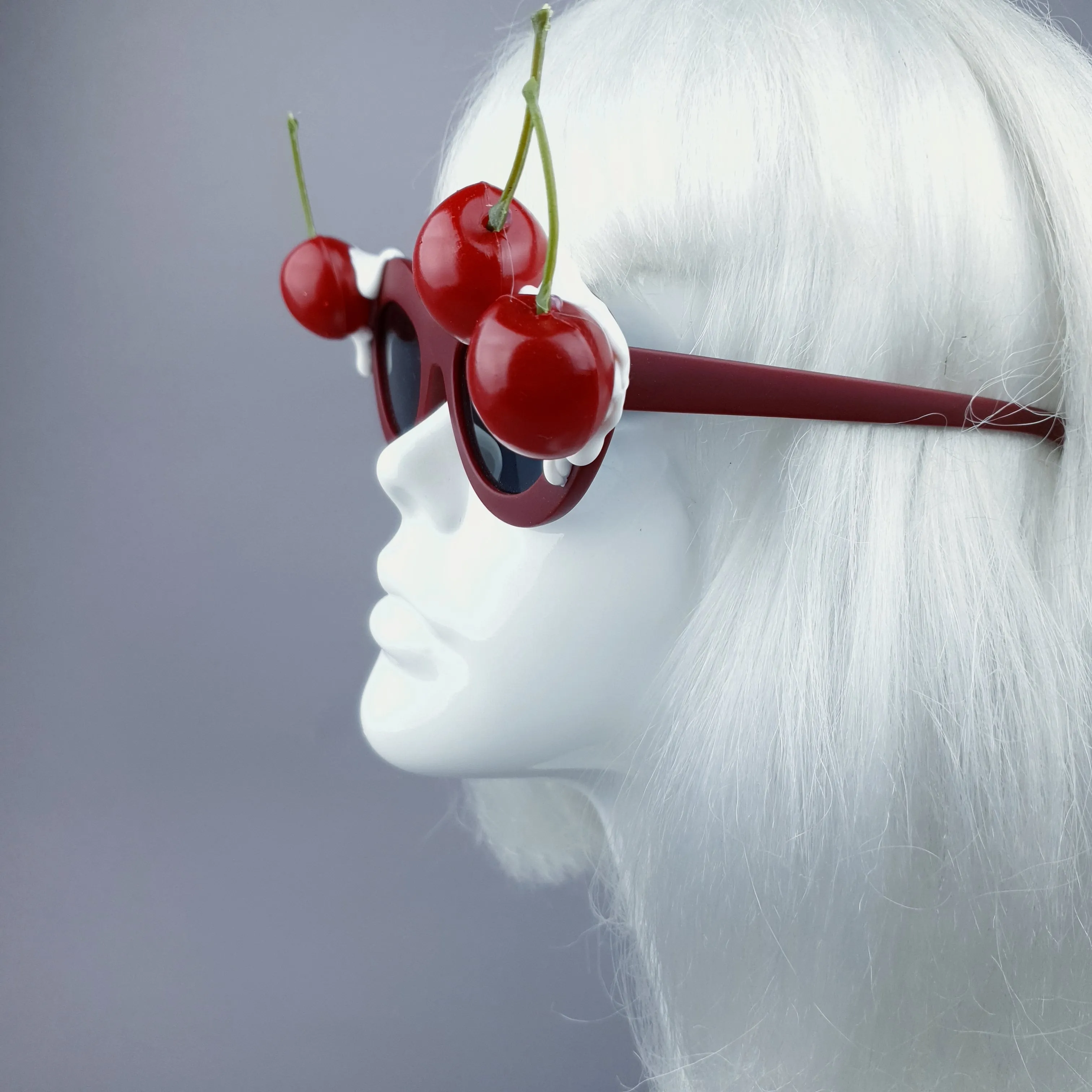 SPECIAL OFFER: "Dulcedo" Cherry White Frosting Red Catseye Sunglasses