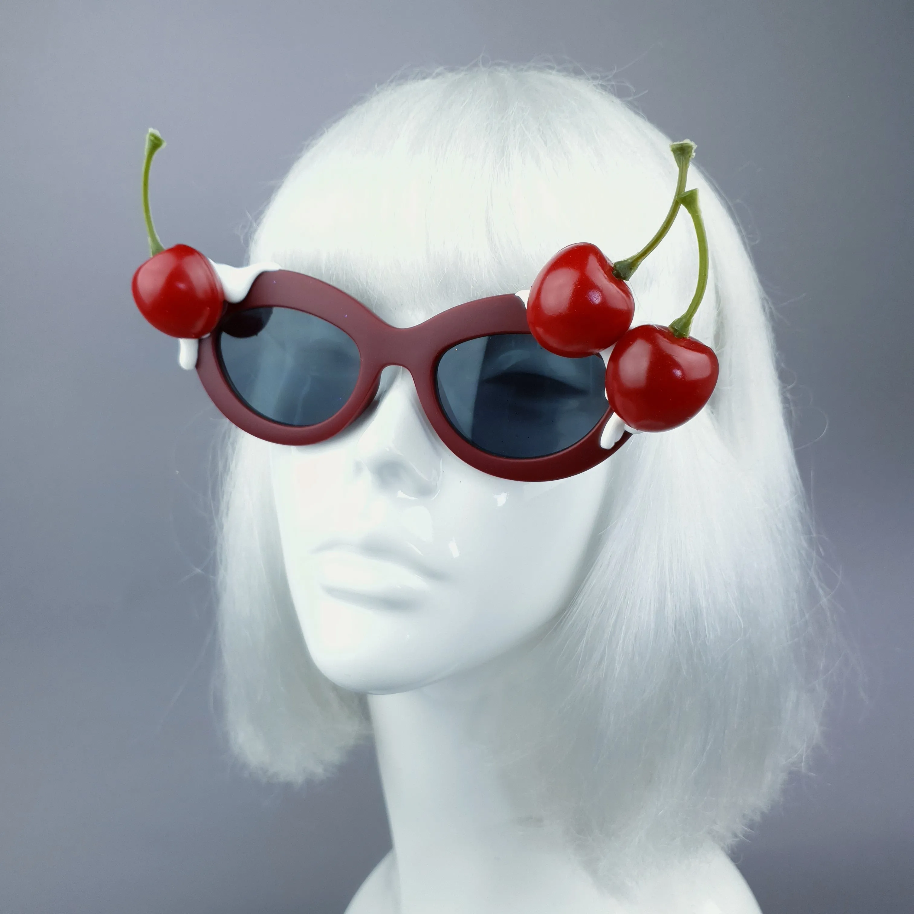 SPECIAL OFFER: "Dulcedo" Cherry White Frosting Red Catseye Sunglasses