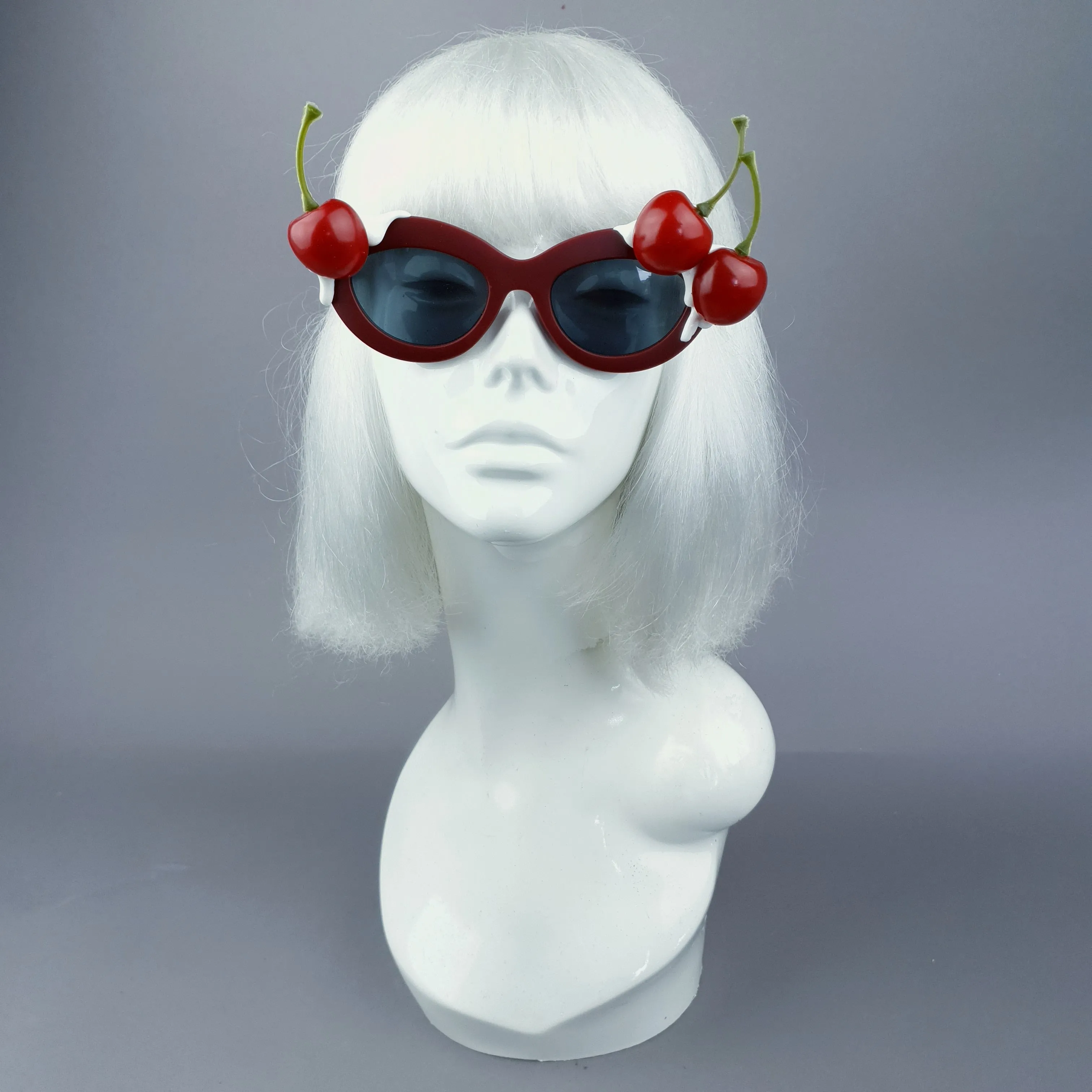 SPECIAL OFFER: "Dulcedo" Cherry White Frosting Red Catseye Sunglasses