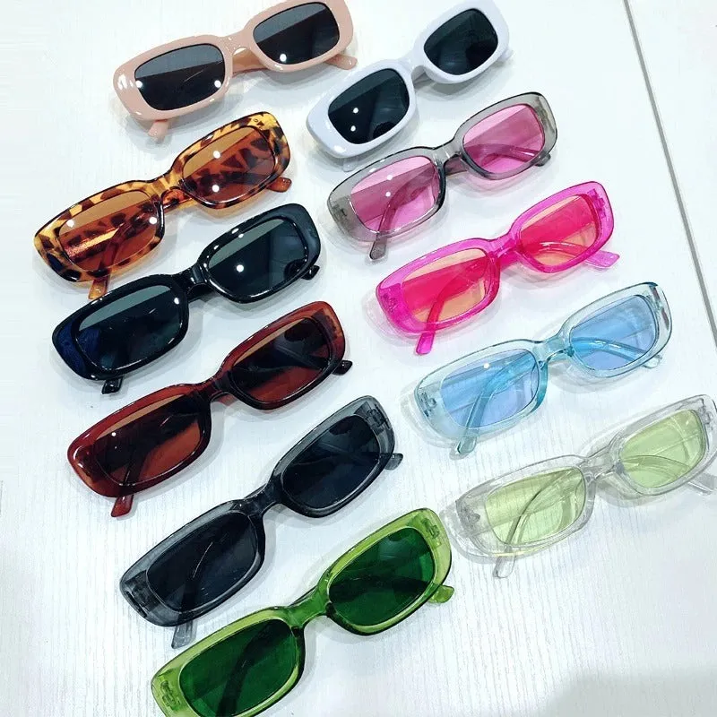 Trendy Anti-glare Small Rectangular Retro Sunglasses