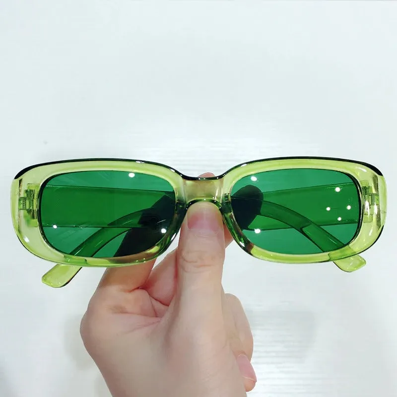 Trendy Anti-glare Small Rectangular Retro Sunglasses