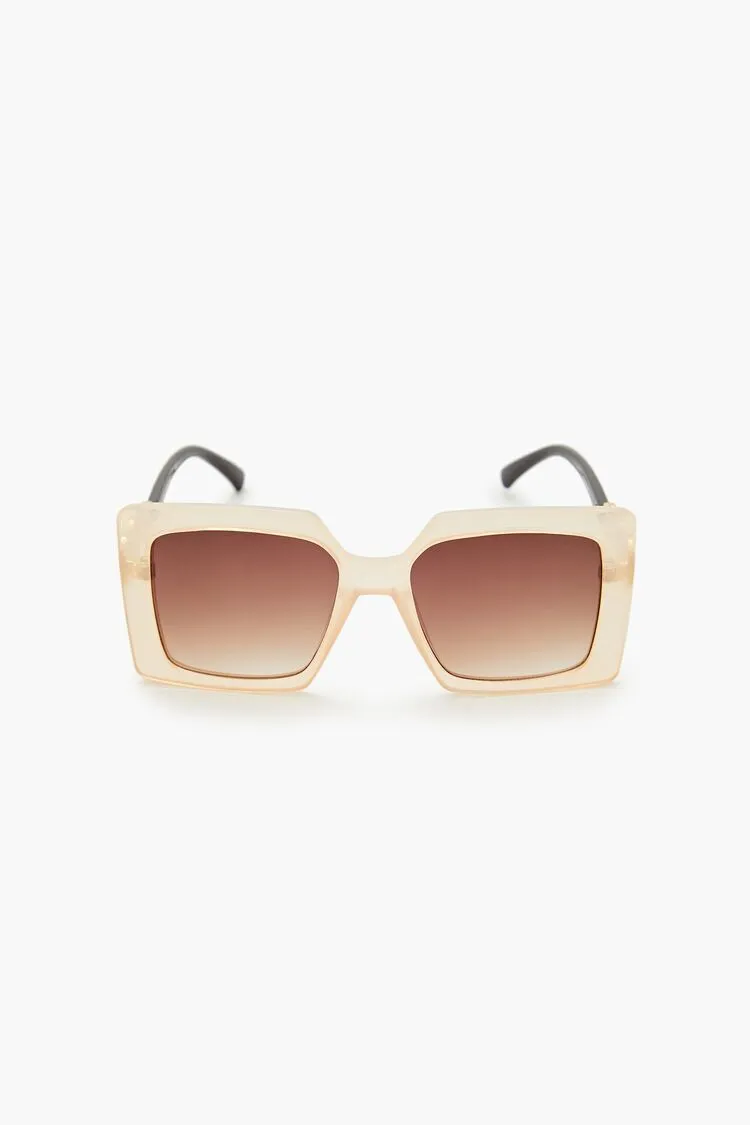 Two-Tone Square Frame Sunglasses