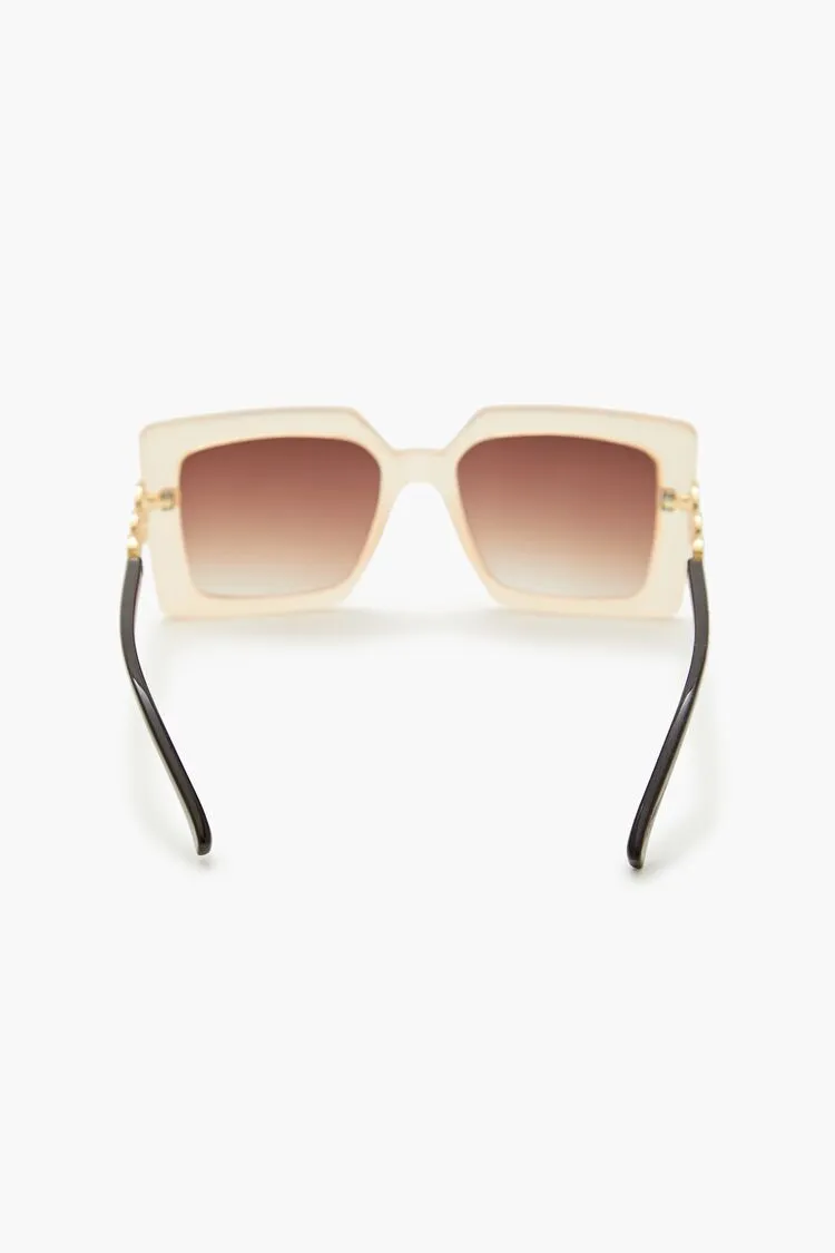 Two-Tone Square Frame Sunglasses