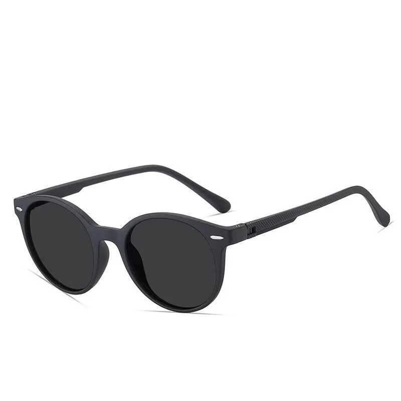 Yimaruili Unisex Full Rim Round Tr 90 Polarized Sunglasses C3008