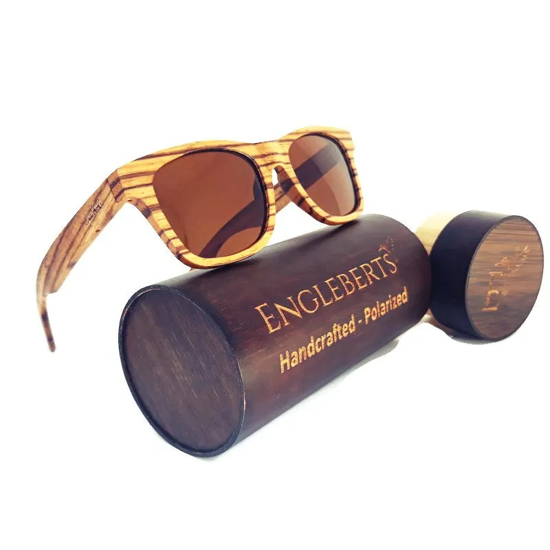 Zebrawood Polarized Shades: Full Frame with Case