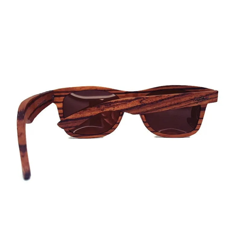 Zebrawood Polarized Shades: Full Frame with Case