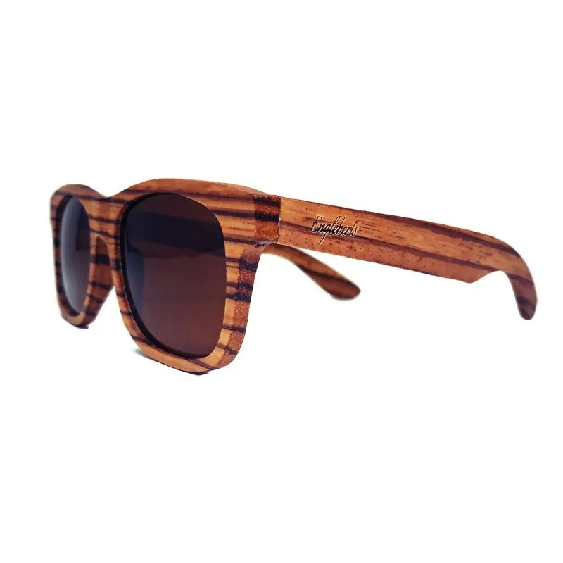 Zebrawood Polarized Shades: Full Frame with Case