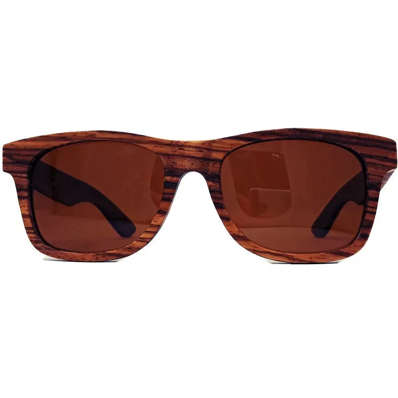 Zebrawood Polarized Shades: Full Frame with Case